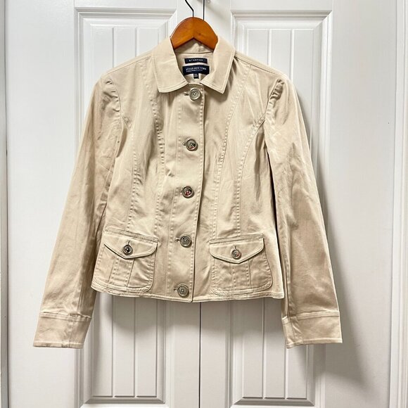 Jones New York Utility Jacket Cream - M Petite - Picture 2 of 12